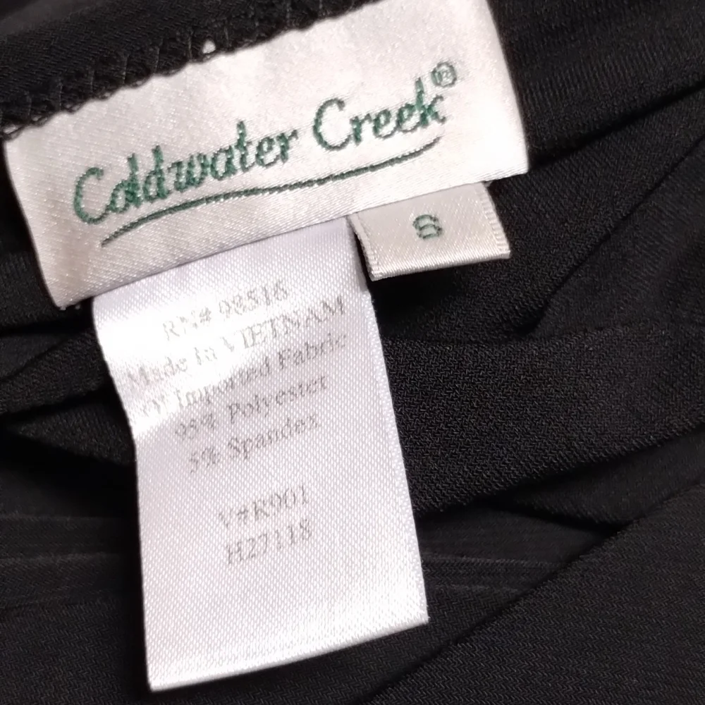 5/$20 Coldwater creek women long slevee black blouse size small - Picture 8 of 9